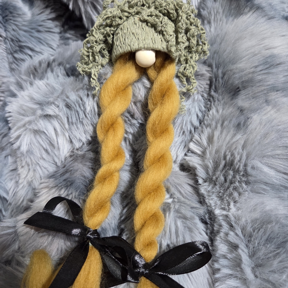 Handcrafted Wool Gnome with Twisted Hair